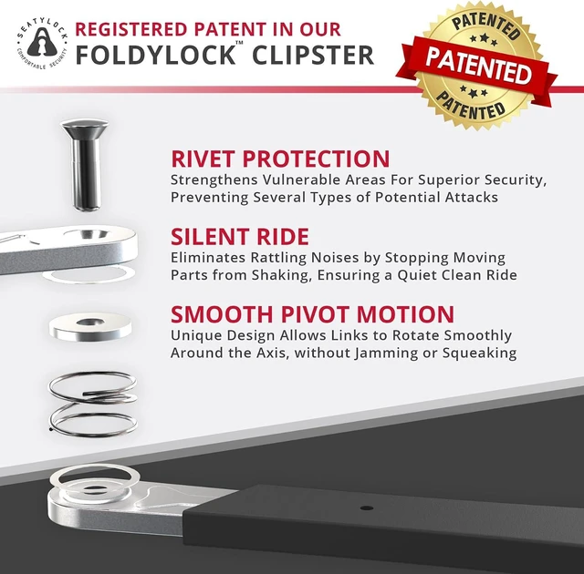 Alt view image 3 of 6 - FoldyLock Clipster Wearable Folding Bike Lock with Keys, 29.5 in