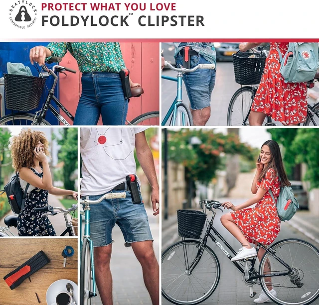Alt view image 5 of 6 - FoldyLock Clipster Wearable Folding Bike Lock with Keys, 29.5 in