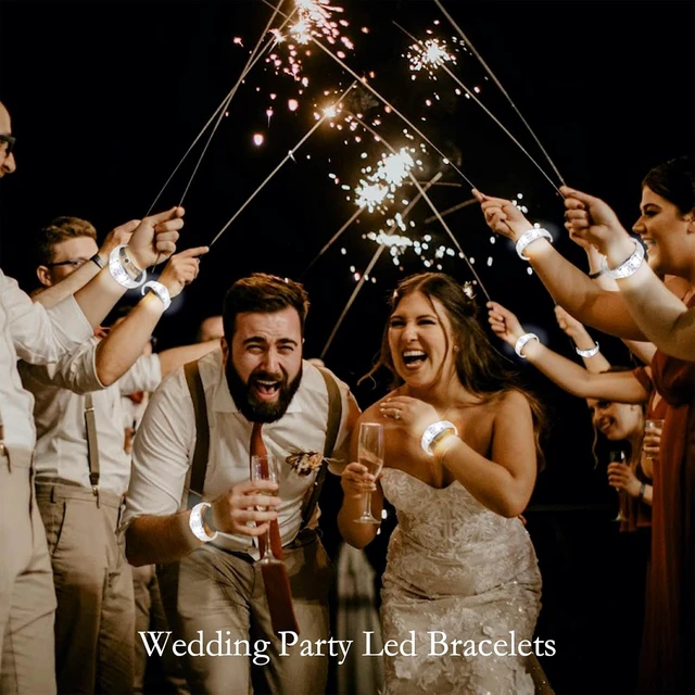 Alt view image 3 of 7 - 24 PCS Sound-Activated LED Glow Bracelets with Flashing Strobe for Wedding, Carnival, Concerts, Night Events, Rave, Game Prizes & Birthday Party Favors (White)