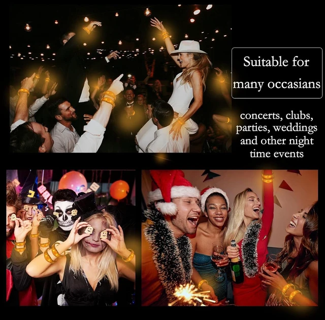 Alt view image 5 of 6 - 100 PCS Sound-Activated LED Bracelets with Flashing Strobe Music Control Light-Up for Rave, Game Prizes, Birthday Party Favors & Valentine's Day Gifts