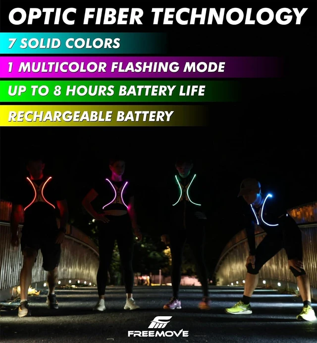 Alt view image 3 of 7 - SPIDER Reflective Lighted Running Vest Optic Fiber Technology, 360° Visible, Ultralight, Phone Pocket, Fully Adjustable XS-3XL for Safe Night Sports & Walking