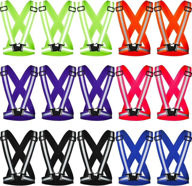 Main image of 15 PCS High-Visibility Reflective Running Vest, Bulk Adjustable Safety Vest with Elastic Straps for Night Walking & Outdoor