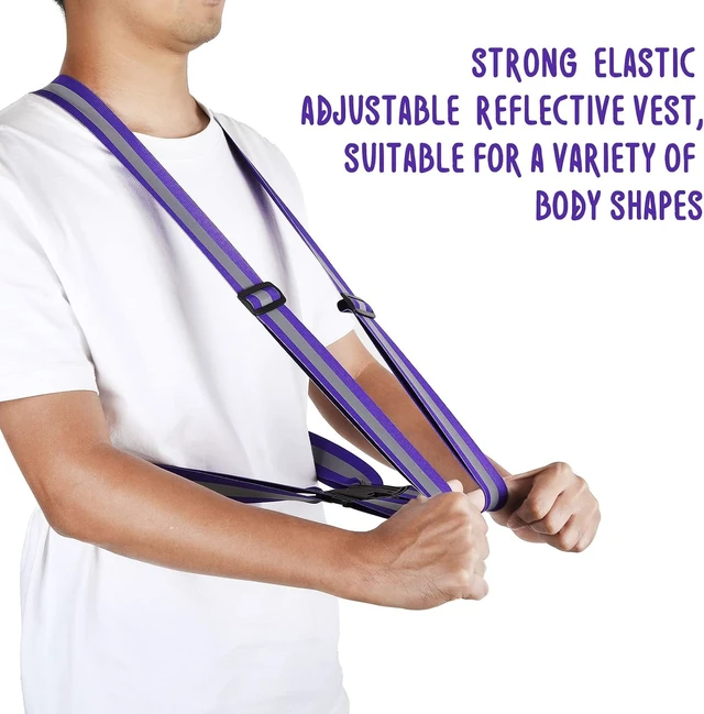 Alt view image 3 of 7 - 15 PCS High-Visibility Reflective Running Vest, Bulk Adjustable Safety Vest with Elastic Straps for Night Walking & Outdoor