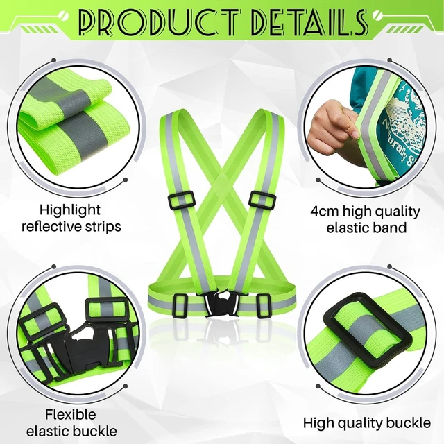 Alt view image 3 of 7 - Reflective Running Vests, Safety Vest Straps