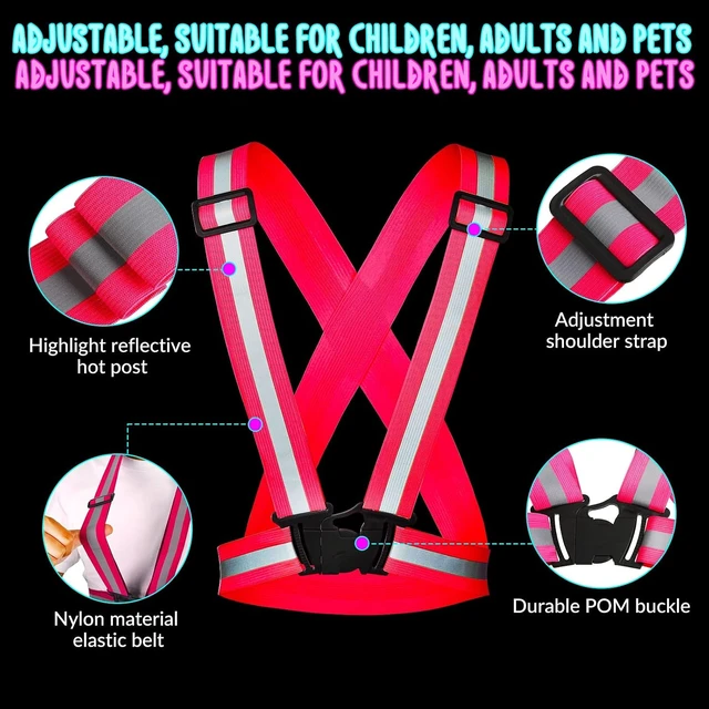 Alt view image 5 of 7 - 15 PCS High-Visibility Reflective Running Vest, Bulk Adjustable Safety Vest with Elastic Straps for Night Walking & Outdoor