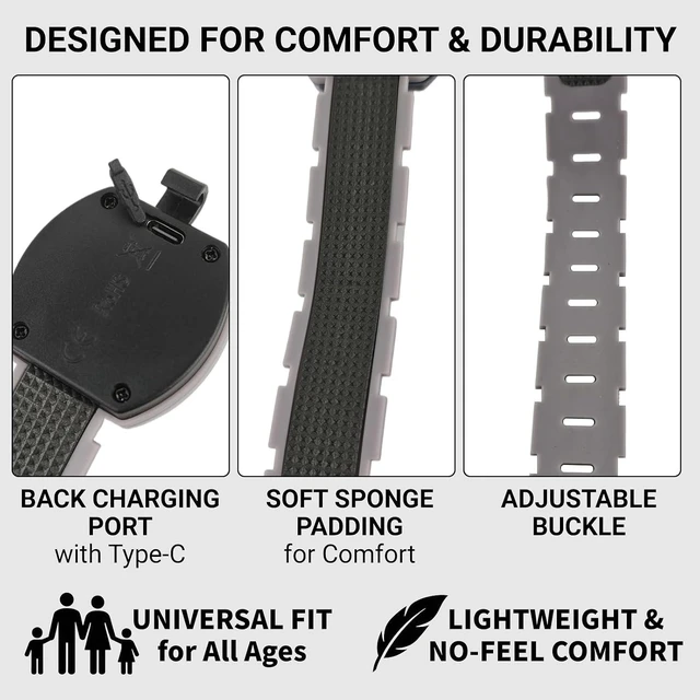 Alt view image 4 of 7 - 6-Pack USB-C Rechargeable LED Armband Lights Reflective Safety Glow Wristbands for Night Running & Walking, Adjustable, 3 Colors