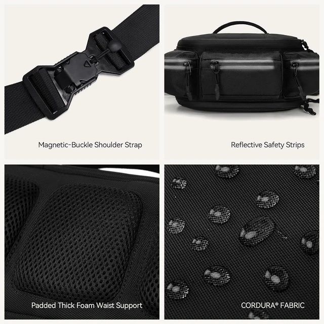 Alt view image 7 of 7 - 6.5L Expandable Waist Pack for Men Large Hip Pack for Cycling