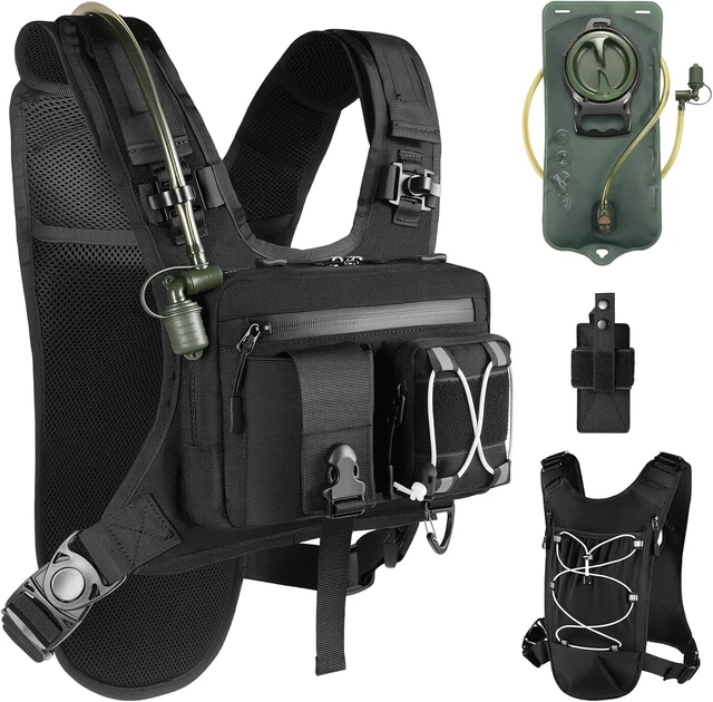 Main image of Sling Vest Chest Bag with 2L Water Bladder Lightweight Adjustable Reflective Hydration Running Backpack for Hiking, Running, Cycling, Race & Marathon for Women & Men