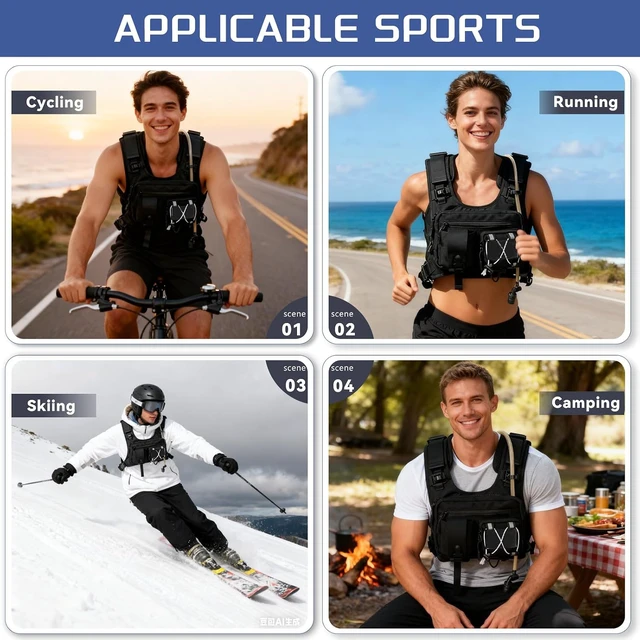 Alt view image 6 of 7 - Sling Vest Chest Bag with 2L Water Bladder Lightweight Adjustable Reflective Hydration Running Backpack for Hiking, Running, Cycling, Race & Marathon for Women & Men