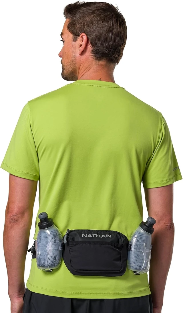 Alt view image 3 of 6 - Running Belt Hydration with Flasks & Storage Pockets Insulated Running Water Bottle Belt for Walking & Hiking
