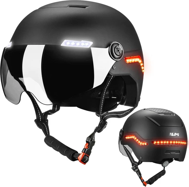Main image of Smart Adult Bike Helmet with Front/Side/Rear LED Lights Automatic G-Sensor Turn Signal & Brake Warning, Road Cycling Model MB101L