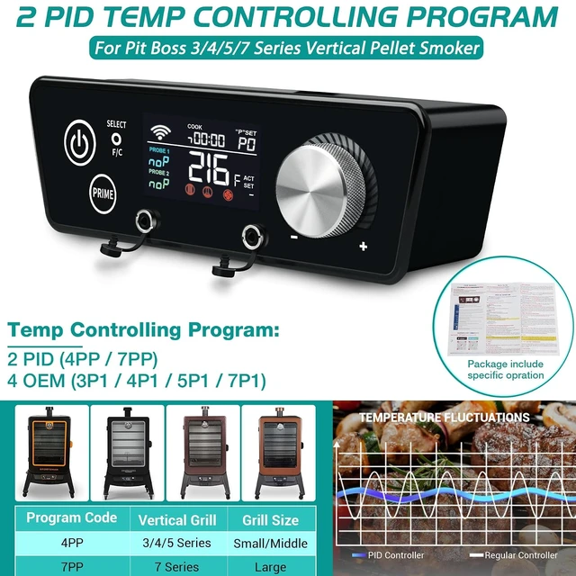 Alt view image 2 of 7 - WiFi Controller for Pit Boss Vertical Series 3/4/5/7 Pellet Smoker Thermostat Control Panel Board with Temperature Probe, 3.5mm Plug BBQ Accessories