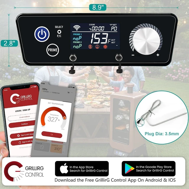 Alt view image 4 of 7 - WiFi Controller for Pit Boss Vertical Series 3/4/5/7 Pellet Smoker Thermostat Control Panel Board with Temperature Probe, 3.5mm Plug BBQ Accessories