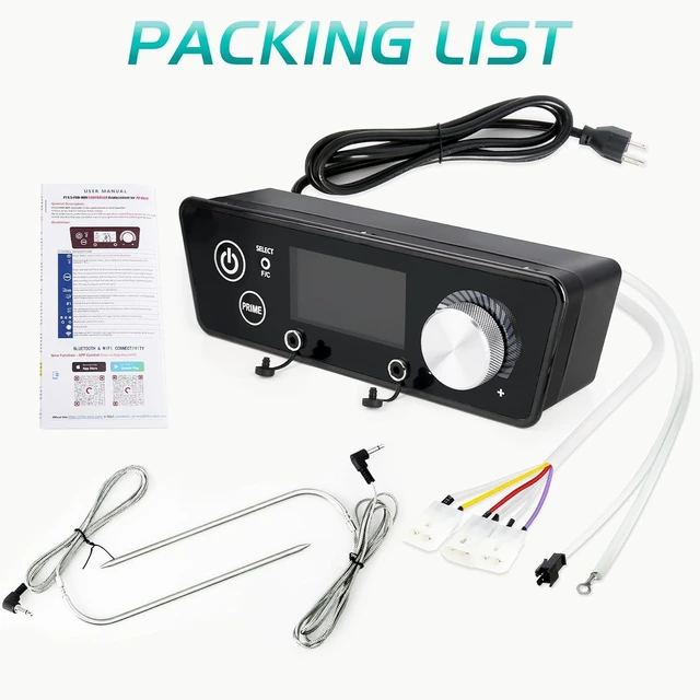 Alt view image 7 of 7 - WiFi Controller for Pit Boss Vertical Series 3/4/5/7 Pellet Smoker Thermostat Control Panel Board with Temperature Probe, 3.5mm Plug BBQ Accessories