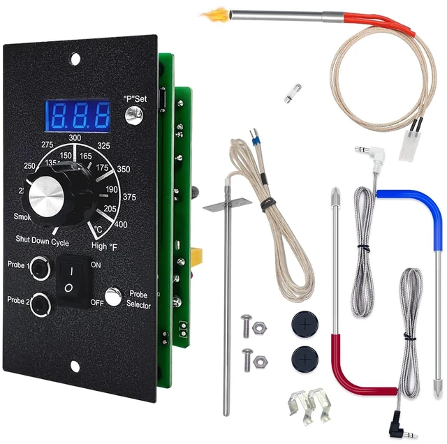 Main image of Upgraded PID Digital Pro Control Board (Item#365) for Traeger Pro Gen 1 Pellet Grill & Smoker Complete Replacement Kit with Controller, Hot Rod, RTD Probe & Dual Meat Probes