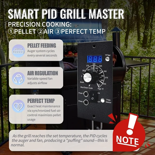 Alt view image 4 of 7 - Upgraded PID Digital Pro Control Board (Item#365) for Traeger Pro Gen 1 Pellet Grill & Smoker Complete Replacement Kit with Controller, Hot Rod, RTD Probe & Dual Meat Probes
