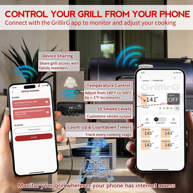 Alt view image 4 of 7 - Pit Boss Pro Series WiFi Controller Kit 850/1100 Combo/1150/700DX/850DX