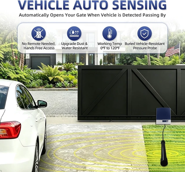 Alt view image 3 of 7 - Universal Wired Vehicle Exit Wand Sensor with 50 ft Cable for Sliding & Swing Gate Openers Automatic Driveway Car Detector, Works with JUJIANG, Mighty Mule, Ghost Controls & X-HOUSE