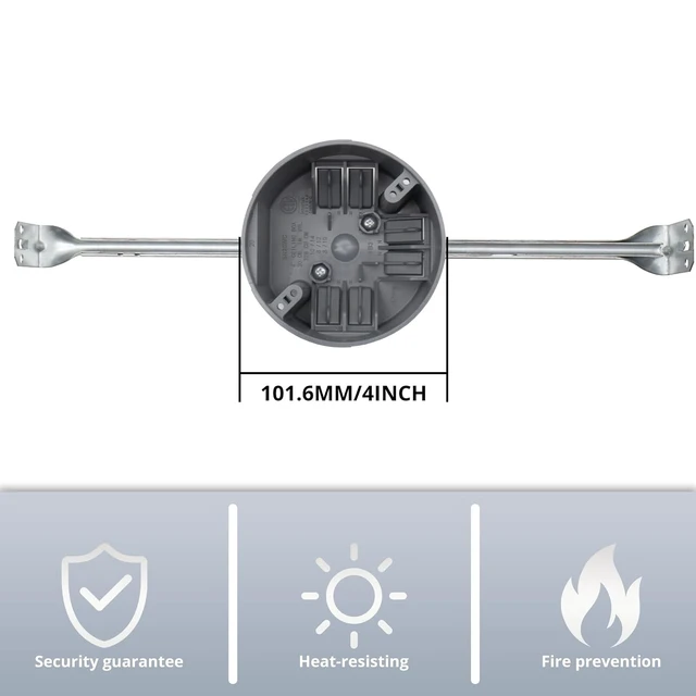 Alt view image 2 of 6 - 3-Pack Round 20 cu in Electrical Box with Adjustable Bar