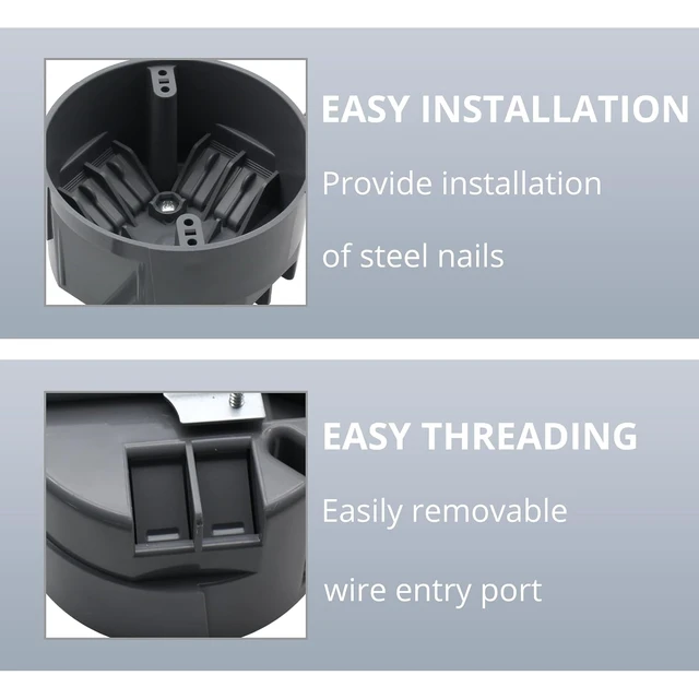Alt view image 3 of 6 - 3-Pack Round 20 cu in Electrical Box with Adjustable Bar