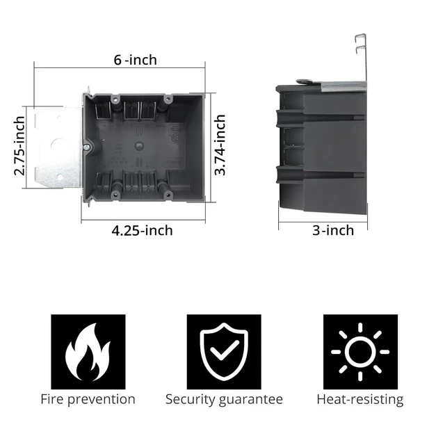 Alt view image 2 of 6 - 12-Pack 2-Gang Adjustable PVC Electrical Box, ETL Listed