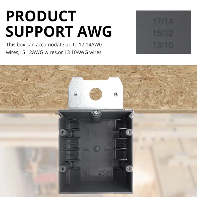 Alt view image 3 of 6 - 12-Pack 2-Gang Adjustable PVC Electrical Box, ETL Listed