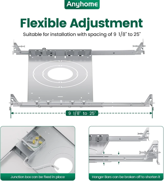 Alt view image 5 of 7 - 10-Pack New Construction Mounting Plate, Adjusts 9-1/8"25" Joists