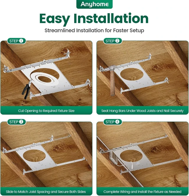 Alt view image 6 of 7 - 10-Pack New Construction Mounting Plate, Adjusts 9-1/8"25" Joists
