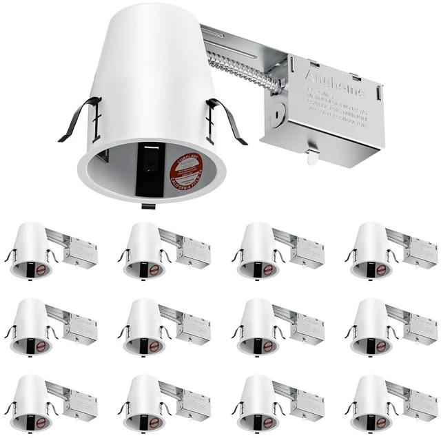 Main image of 12-Pack 4-Inch Remodel Recessed Lighting Housing, Can Light Housing