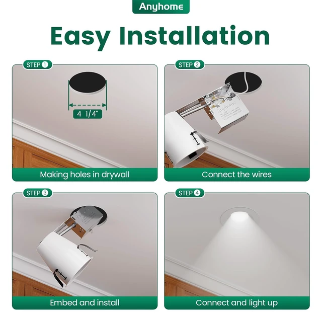 Alt view image 7 of 7 - 12-Pack 4-Inch Remodel Recessed Lighting Housing, Can Light Housing