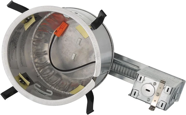 Alt view image 3 of 4 - 6-Pack 6-Inch IC Shallow Remodel Can LED Recessed Ceiling Light Housing with 10 AWG Wire Nuts, Silver, EVR6SLICRAT-N-6