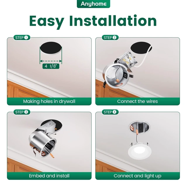 Alt view image 7 of 7 - 12-Pack 4-Inch Remodel Recessed Housing, Recessed Lighting Housing