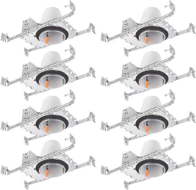 Main image of 4-Inch New Construction Recessed Can, Air Tight UL-Listed, 8-Pack