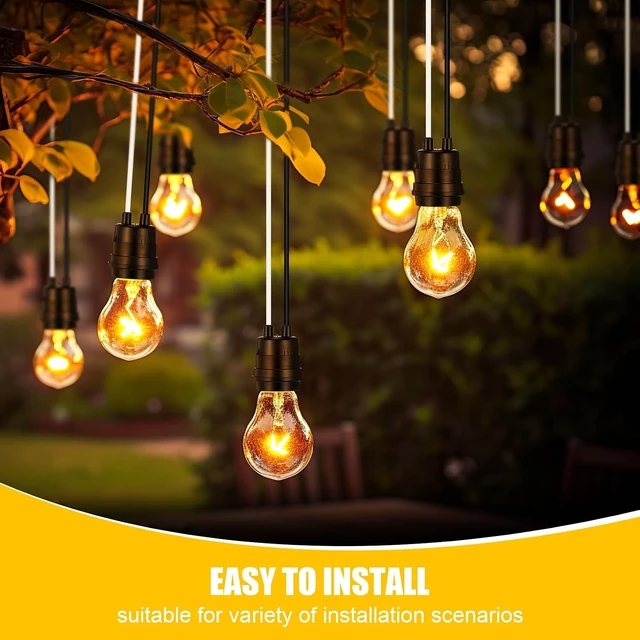 Alt view image 3 of 7 - 150 PCS Black Pigtail Lamp Holder E26/E27 Light Sockets Fully Sealed Waterproof 250V with Wire Cord for Outdoor Garden, Patio & DIY Illumination