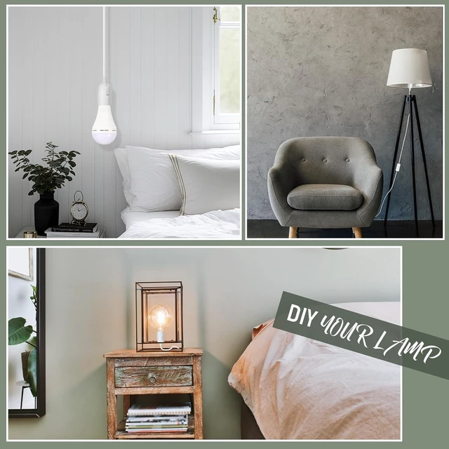 Alt view image 5 of 7 - 8.2ft Hanging Light Socket Lamp Cord with Switch, E26/E27, 24 Pcs