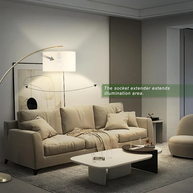 Alt view image 7 of 7 - E26 to E26 Standard Medium Screw Bulb Socket Extender Porcelain Socket Extension Adapter
