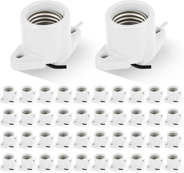 Main image of Porcelain Keyless E26 Lamp Holder Light Socket with 6" Lead, 40 Pcs