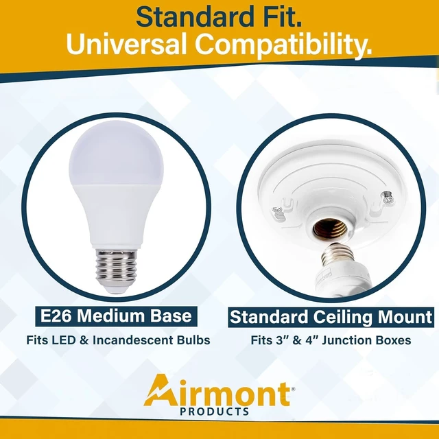 Alt view image 4 of 7 - Medium Base E26 Keyless Plastic Lamp Holder, 660W UL Listed One-Piece Outlet Box Mount Ceiling Socket for LED & Incandescent Bulbs (20 Pack)