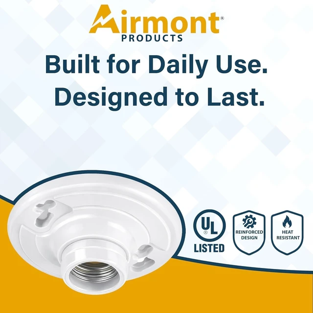 Alt view image 7 of 7 - Medium Base E26 Keyless Plastic Lamp Holder, 660W UL Listed One-Piece Outlet Box Mount Ceiling Socket for LED & Incandescent Bulbs (20 Pack)