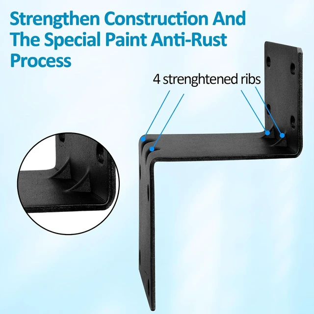 Alt view image 2 of 5 - XRDS-RF Black-Coated Pole Mount Antenna Bracket with Double U-Bolt V Jaw Clamp for Outdoor Home Antenna, 3 Sets