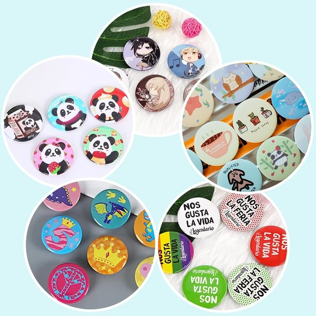 Alt view image 6 of 6 - 25mm (1 inch) Blank Pin Back Button Making Supplies, 500 Sets with Metal Covers, Plastic Backs, Clear Film & Blank Paper for Button Maker Machine