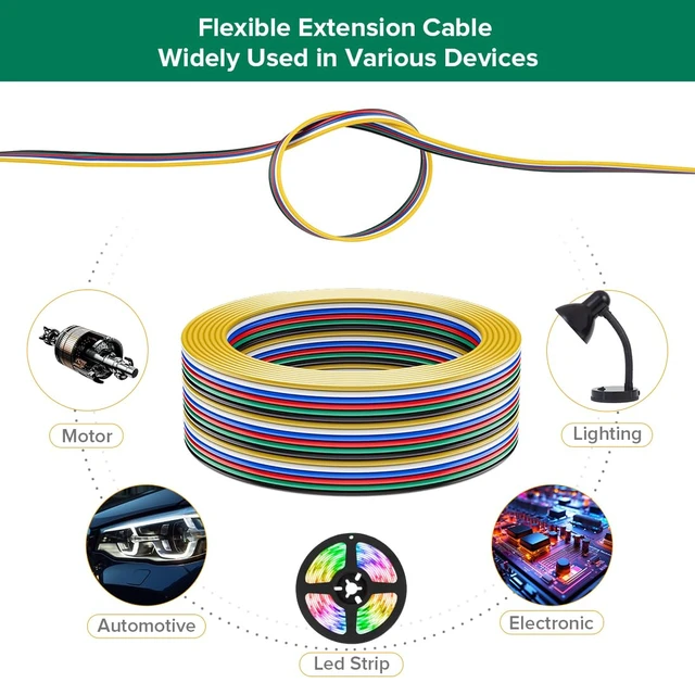 Alt view image 6 of 7 - 18AWG 6-Pin 32.8ft Extension Cable, UL Recognized Component