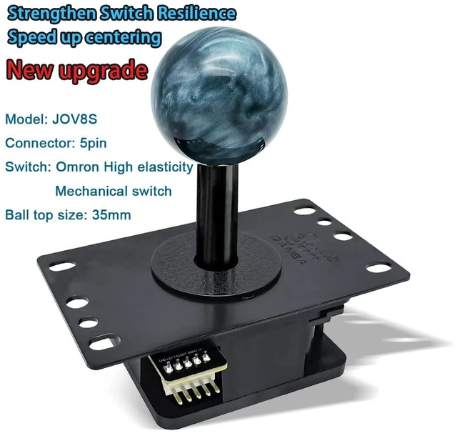 Main image of Gravity Silent Lever Arcade Joystick with Mechanical Shafts, Original (JOV8S)