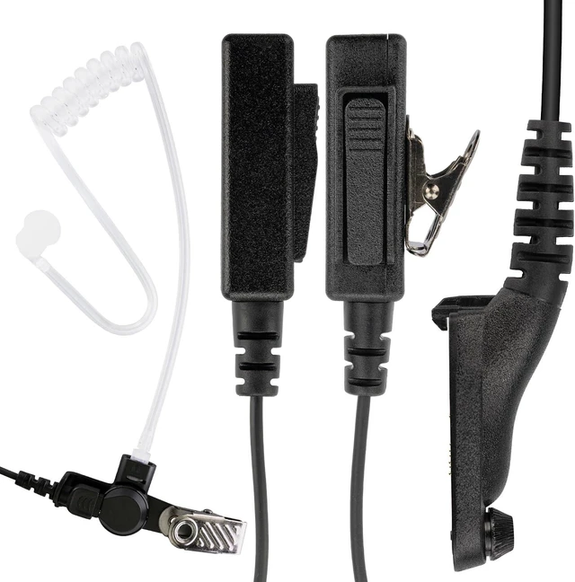 Alt view image 2 of 7 - 2 Pack BCT22-M9 2-Wire Surveillance Acoustic Tube Earpiece with PTT Mic, Compatible with Motorola APX 8000/7000/4000/6000, XPR 7580e/7380e/7550/7350e/7350