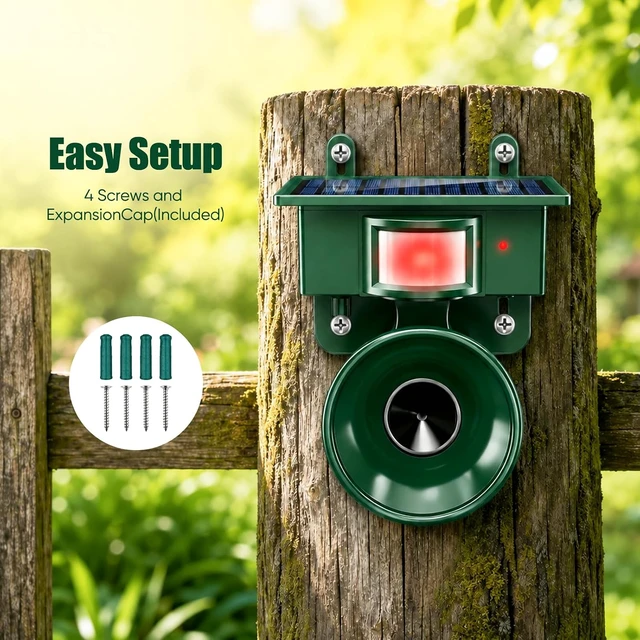 Alt view image 6 of 7 - 2026 Weatherproof Outdoor Solar Ultrasonic Bird Repellent Device (1-Pack)
