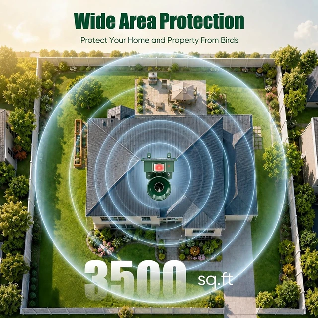 Alt view image 7 of 7 - 2026 Weatherproof Outdoor Solar Ultrasonic Bird Repellent Device (1-Pack)