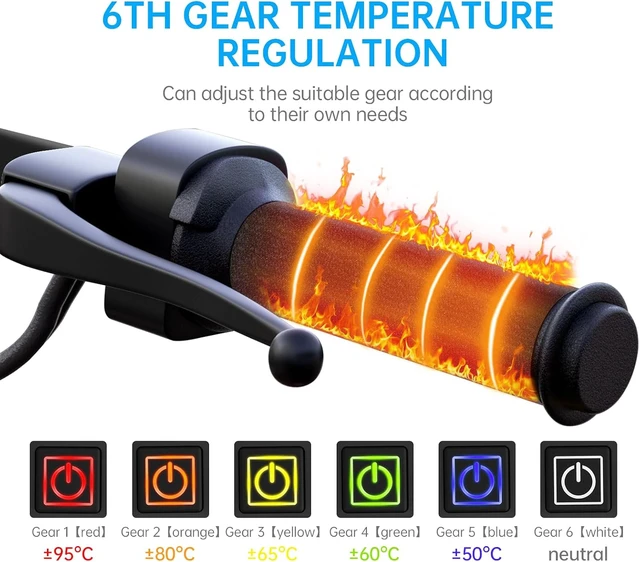 Alt view image 2 of 6 - Motorcycle Handlebar Heater Heated Grips Cover