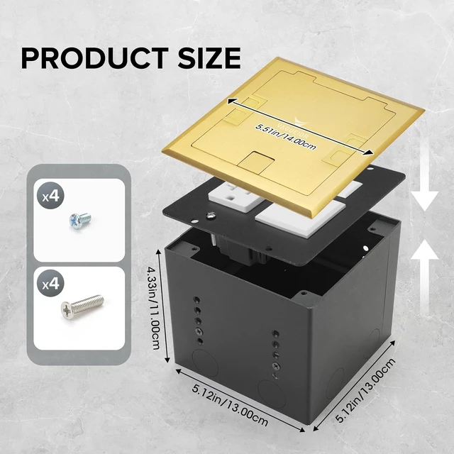 Alt view image 3 of 7 - Recessed Floor Outlet with 2 * 20 Amp Tamper-Resistant Receptacles