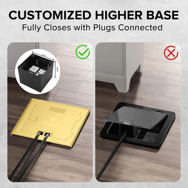 Alt view image 4 of 7 - Recessed Floor Outlet with 2 * 20 Amp Tamper-Resistant Receptacles