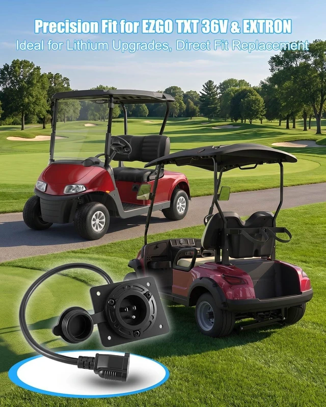 Alt view image 2 of 7 - Charger Port Cover Plate Adapter for EZGO TXT36 EXTRON Golf Cart